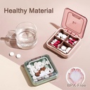 Majhne tablete Box, BPA brez tablete Primer z 4 velike Compartmensts za zadrževanje vitaminov, Vlažne neprepustne tablete Box Organizator za potovanja (zelena)