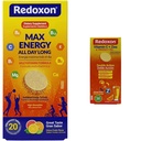 Redoxon Max Energy Citrus Šumeče tablete Imunska podpora Bundle Vitamin C C C Cinkov šumeče pomarančne imunske podporne tablete