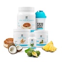 Da, lahko! Detox Plus Kit, Dnevno čiščenje Pure Fiber Meal Zamenjava, pijača Mix, Shake Booster & dodatek, čiščenje telesa komplet za ženske, Dnevno čiščenje - Dulce de Leche, Aloe Vera Peach Limonada