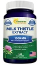 aSquared Nutrition Milk Thistle dodatek 1000mg-200 Kapsule,Max Jakost 4X Zgoščen ekstrakt 4:1 Milk Thistle Seed Powder Herb tablete, 1000 mg Silimarin ekstrakt za podporo jeter, čiščenje, detox