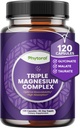 Zelo močne magnezijeve kompleksne kapsule - Trojna magnezijeva mešanica s tauratnim glicinatom in malatom - 400mg dodatki Podpora Relaksacija in splošna wellness non-GMO Vegan 120 kapsul