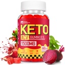 Keto ACV Gumiji za hujšanje - Delicious 1500MG Jabolčni kis z mamo, probiotiki, vitamini B6 & B12 - Brez sladkorja, Vegan & Non-GMO - podpira Gut zdravje, Presnova & Fat Burn za ženske