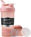 BlenderBottle Shaker steklenička z tablete Organizator in shranjevanje za beljakovine v prahu, Classic V2 ProStak System, 22-Ounce, Rose Pink