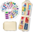 Organizator tablete z medicinskimi nalepkami 161 Nalepke Travel Daily Pill Container Mini Medication Organizator Skladiščenje tablete Organizator Travel Essentials Pill Primer 7 Day (Beige, 1 Pack)