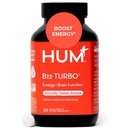 HUM B12 Turbo, Vitamin B12 Dopolnilo, Dnevna energijska podpora, Kalcij za zdravje kosti, B-12 Vitaminska energijska dopolnila, Gluten Free, Vegan, Non GSO, 30 Veganske tablete visoke jakosti