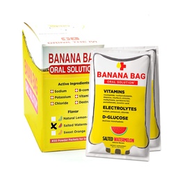 Banana Bag peroralna raztopina Packets – soljena lubenica 30pk  Udobno, enostavno-to-mix, in kot nalašč za vsakodnevno uporabo.