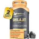 Herbtonics Shilajit za moške in ženske z Ashwagandha, korejski rdeči ginseng, Rhodiola Rosea, Ginkgo Biloba, Tongkat Ali 