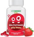 Otroci Multivitaminski in minerali Železen fižol - Okusni naravni sadni okus - vegetarijanski, gensko prosti GSO, brez orehov - prehranski dodatek - popolno zdravje telesa za otroke - 60 jel
