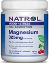 Natrol Magnezij 325 mg, visoka absorpcija Magnezijev Glicinat in karbonatna mešanica, da bi pomagali umiriti um in sprostitev telo, 16,8 OZ češnjevo-slaven prašek, Do 90 dni dobave