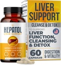 Jetrna čistila Detox - Zeliščna jetrna dopolnila s kurkuma; L-Cysteine Detox Podpora Jetrna zdravja; Zdrava prebava - Jetrna podpora Detox Cleanse Dodatki - 60 Ct (1)