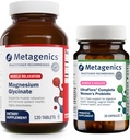 Metagenika Magnezij Glicinat (120 tablet) in UltraFlora Popoln ženski probiotik (30 kapsul) - Absorbljiv magnezij za podporo živčni sistem - Aids Prebavno zdravje