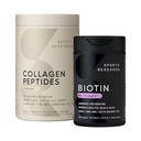 Športne raziskave Kolagen Peptidi za ženske in moške Hidralizirane vrste 1 in 3 Beljakovine dodatek Easy Mixing Vital Nutrients Proteini in Vegan Biotin 10.000mcg Max Jakost B7 120 Softgels (4 Mesec oskrbe)