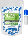 XPRS Nutra Size 0 Prazne kapsule - 100 Število Prazne Veganske kapsule - Vegetarijanske tablete - DIY Zelenjavna kapsula Polnjenje - Veggie Pills Caps for Do-it-Yourself Supplements (modra/bela)