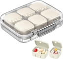 Organizator tablete SOFISO 4/6 Mreža brezplačno Travel Medicine Organizator 10 dan Tablete Organizator Prenosne tablete Škatle z vodoodporne tablete Primer Daily Medication Carry Case za vitamine, ribja olja, Dodatki