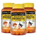 MASON NARAVNO Zdravi otroci Probiotik z Fiber - Zdrava prebavna funkcija, izboljšano zdravje črevesja, 60 Žvečilni izdelki (paket 3)