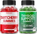 Tart Cherry (90 Gummies) Podpora sečnine za odrasle - močan antioksidant s podporo semenu in ščitnici (90 Gummies) Ashwaganda & Bladderwrack Supplement - Vegan & Made in USA