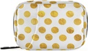 Naanle Gold White Polka Dot Pill Box 7 Day Case Organizator potovanja z zadrgo Prenosni tedenski kompaktna velikost za vitamin dodatek imetnik A Dots Golden 4,6 x 3,14 x 1,88 Inch 0,12 kilogramov