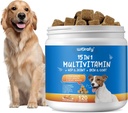 15-v-1 Dog Multivitaminski dodatki - Dog Multivitaminski žvečljivi - Imuniteta, Prebava, Skupno in zdravje srca Podpora za kožo, Coat Heart, Imunski sistem - za vse dobe Vse pasme (120 grofov)