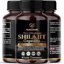 Himalajski Shilajit kapsule - 100% Pure & Natural 90 Veganske tablete - Gold stopnje Wellness, Energy & Vitality dodatek za moške in ženske - stopnje A Shilajit Bogata v Fulvic & Humic Acid