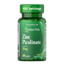 Puritan's Pride cinkov pikolinat cink 25 mg s kalcij in fosfor, vegetarijanski prehranski dodatek za imunski sistem, energijska presnova, celična delitev in rast podporo, 100 Kapleti
