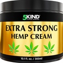 5kind ekstra močna konoplja krema 10.1 fl oz - največja moč - naravna blažilna skupna krema - Muscle Rub za spodnji del hrbta, sklepov, vratu, kolen in ramen