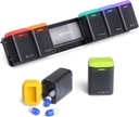 Tedenske tablete Organizator Magnetic, Odstranljiva tableta Box 7 dan 1 Čas na dan, Velika potovalna tableta primera, Teden enkrat dnevno zdravilo Dispenser, Medicine Container Imetnik za dodatek, Vitamin, Črna