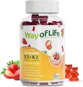 Vitamin D3 5000 i.e. (125 μg) + K2 (MK-7) 100 μg brez sladkorja Gumiji, jagode - 120 števk, zdravje kosti in srca za odrasle, glivice mišic, pektin, okus, žvečilni, ne-GMO, brez glutena, brez želatine