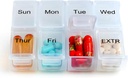 Tedenska potovalne tablete Organizator Primer za torbico z odstranljivo 7 Day Box, Moden tablete vsebnik za medicino, Vitamin, Dopolnilo
