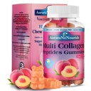 Več kolagenske peptide Gumies, brez sladkorja hidrolizirani 5000 mg proteinov.Tip I,II,III,V,X z biotinom hialuronska kislina Vitamin C A D B6 B12 L-glutation za kožne nohte skupne kosti - Peach Gumies
