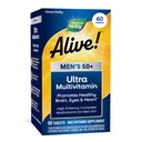Naravna pot živa! Moški 50+ Daily Ultra Multivitamin, Visoka jakost Formula, Podpira zdrave možgane, oči in srce*, z metiliranim B12, Gluten-free, 60 tablet (Packaging May Vary)