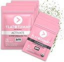 Flat Tummy Detox Tea (4 tedenski program) – 2-step Detox Tea za povečanje energije in zmanjšanje napihnjenosti* - Vse naravno detox čiščenje w/zeleni čaj, limonin balzam, Dandelion, Fennel, & Več - Prebavna podpora (3 paket)