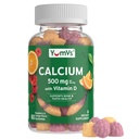 YumVs kalcij 500mg z vitaminom D3 - Raspberry & Orange Flavor kalcij vitamin D Gumies, žvečljivi kalcij dodatek za otroke in odrasle, vitamin D kalcijeve žvečilke, Kosher halal gluten brezplačno (60 Count)