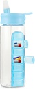 MARS WELLNESS 24 Ounce steklenica vode z tablete za diapozitive, Daily Organizer - 7 Day Medicine Holder, Easy Slide Out Pill Container, Popup Slama za hidracijo