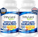 Shiny Leaf Metilirani bariatrični multivitamin brez železa – Vitamini za Gastric Bypass & Sleeve, 1 Dnevna kapsula W Metilirani Folat, B12, A, C, D, K & Več. Vegetarian, Soy-free, USA Made (180 Ct.)