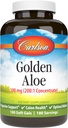 Carlson - Golden Aloe, 100 mg (koncentrat 200: 1), Prebavna podpora in zdravje kolonij, Optimalna Wellness, 180 softgels