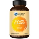 Čiščenje vitamina World Colon - 240 Kapsule, Gut Detox s Psyllium Husk, Senna, probiotiki, dietna fiber & zeliščna mešanica – podpira zaprtje Relief, Prebavno zdravje & Rednost, Gluten-free