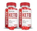 (2 paket) Ketosyn Keto ACV Gummies Napredna Formula 1000MG Ketosyn Keto Gummies Apple Cider Vinegar Oblikovan z Granit Beet Juice v prahu B12 Vegan Non GSO 120 Gummies