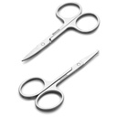 Majhne škarje za lase za moške - obrvi, nosni lasje, brki, brade, trepalnice, ušesni okraski - zaobljen in okrogel varnostni nasvet Clippers za rezanje las - 2PCS Silver