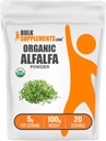 BulkSupplements.com Organic Alfalfa Grass Powder - Alfalfa dodatek, Zelena Superfood Powder - Vegan & Gluten Free, 5g na Serving, 100g (3.5 oz) (Pack of 1)