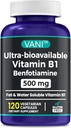 2 v 1 Izboljšana formula: Vitamin B1 z benfotiaminom 500mg, Maščobni topen dodatek vitamina B-1, 500 mg - 120 kapsul (1)