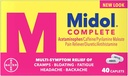 Midol Complete Menstrual Pain Relief Caplets z acetataminofen za Menstrual Symptom Relief - 40 Count (Pack od 3)