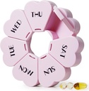 MOLN HYMY velike tedenske tablete Organizator, Girly tablete Box 7 dan, Purple Pink Daily Vitamin imetnik za ribje olje / Medicine / Dobavitelji