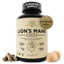 Lions Mane dopolnilne kapsule s Turčijo rep – Nootropic Brain Fog, Focus, Memory, Živčne funkcije, & Imunska podpora dodatek – Non-GMO 1200 Mg Lions Mane Gobe dodatek, 120 Caps.