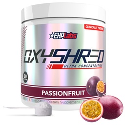 EHP Labs OxyShred Pre Workout Powder & Shredding Supplement - Preworkout Powder with L Glutamine & Acetyl L Carnitine, Energy Boost Drink - Passionfruit, 60 Servings
