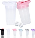 Shaker Steklenica Protein Shakes Cup in 10-ounce/300ML Shaker Steklenica z kroglice whisk, Beljakovine Shakers set,Non-BPA plastike (White+Pink(2PCS))