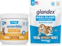 VETNIQUE Seniorbliss All-in-One Multivitaminski žveči za starejše pse (60ct) & Glandex Anal Gland Support Peanut Butter Soft Chews za pse (30ct)