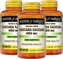 Mason Natural Cascara Sagrada 450 mg, Zeliščni dodatek za normalno digestivno podporo funkcije, 100 Caplets (paket 3)