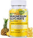 Magnezij Glycinate Gumies 1000mg, sladkor brez magnezija Kalij Dodatki žvečijo za odrasle z L-treonatom za spanje, podporo telesu in sprostitev,90 Mango Ananas Gumies