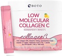 BOTO Low Collagen C - Korea Beauty Collagen Peptides Powder dodatek s hialuronsko kislino in vitaminom za kožo nail Joint, limona aromatizirana - za 3 Mesec - 90 paketov