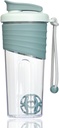 Steklenička za stresanje beljakovin 24oz – Teal Prozorni Tritan z merilno lestvico, Silikonska mreža in Teal Shaker kroglica – kot nalašč za stresanje beljakovin, Smoothies, in dodatki
